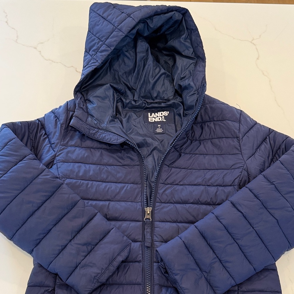 Lands' End Kids Dark Blue Puffer Coat